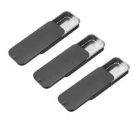 QUARKZMAN 3 Scatole Di Latta Con Coperchio A Scorrimento, Mini Contenitori Metallici Vuoti Con Coperchi Scorrevoli, 3.1"x1.3"x0.4" Organizzatori Rettangolari Per Burro Cacao, Nero
