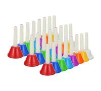 QUARKZMAN 3 Set Campanelle Manuali Set 8 Note Musicali Diatoniche Campanelli Strumento Musicale Colorato Per Insegnamento Musicale Festa Chiesa Coro Famiglia Bianco/Colori Misti
