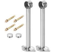 QUARKZMAN 3 Set Supporto Bastone Tenda Soffitto, Adatto a Tubo 25mm/0.98" Lunghezza 200mm/7.87" Ganci Asta Bastoni per Tende Acciaio Inossidabile per Pareti Armadio Tubo Asta Tenda, Argento