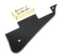 QUARKZMAN 3 Strati LP Guitar Pickguard, 2 Fori Electric Guitar Pickguard Scratch Plate Con Staffa Cromata Oro Per Les Standard Series, Nero Bianco Nero