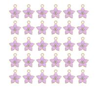 QUARKZMAN 30 Pcs Charm Fiori, Pendenti Fiori Placcati Oro in Lega o Accessori per Telefono Portachiavi Artigianato, Viola, 13x11mm