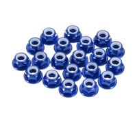 QUARKZMAN 30 Pcs Dadiere M3 Passo 0.5mm In Lega Di Alluminio Con Flangia Esagonali Autobloccanti A Nylon Dentate Per RC Drone Quadcopter Motore Adattatore Elica, Blu Scuro