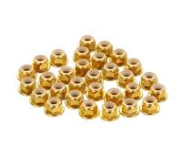 QUARKZMAN 30 Pcs M4 Passo 0.7mm Dado A Ragnetta In Lega Di Alluminio Con Flangia Autobloccante A Nylon Dentellato Per RC Drone Quadcopter Motore Adattatore Elica, Tono Oro