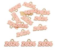 QUARKZMAN 30 Pezzi 2026 Smalto Numero Charm, Anno Di Laurea Numero Charm Pendente Per DIY Bracciali Orecchini Cappello Portachiavi Festa Di Laurea, Rosa 18 X 9 Mm