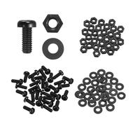 QUARKZMAN 30 Set M4x10mm Nylon PA66 Plastica Testa Tonda A Croce Viti Phillips Dadi Esagonali Rondelle Assortimento Kit, Metriche Viti Piene Filettate Per Fai Da Te Montaggio Macchina, Nero