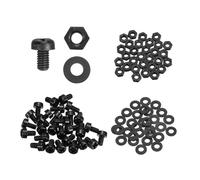 QUARKZMAN 30 Set Viti A Testa Tonda In Nylon PA66 M2x4mm Con Rondelle Piatte E Dadi Esagonali Kit Di Assortimento, Viti Metriche A Filettatura Completa Per Montaggio Macchine Fai Da Te, Nero
