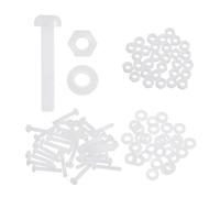 QUARKZMAN 30 Set Viti A Testa Tonda In Nylon PA66 M3x18mm Con Dado Esagonale E Rondella Piatta Phillips Assortimento Completo Per E Montaggio Macchine Filettatura Metrica Completa, Bianco