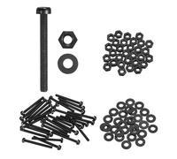 QUARKZMAN 30 Set Viti A Testa Tonda In Nylon PA66 M3x30mm Con Croce Phillips Dadi Esagonali Rondelle Piatte Kit Assortimento Metriche Viti A Filettatura Completa Per Montaggio Macchine Nero