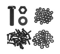 QUARKZMAN 30 Set Viti A Testa Tonda In Nylon PA66 M4x15mm Con Testa A Croce Phillips Dadi Esagonali Rondelle Assortimento Kit Filettatura Completa Metric Per Montaggio Macchine Nero