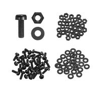 QUARKZMAN 30 Set Viti A Testa Tonda M3x8mm In Nylon PA66 Phillips Con Dadi Esagonali E Rondelle Assortiti, Filettatura Metrica Completa Per Assemblaggio Macchine Fai Da Te, Nero