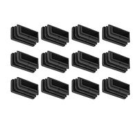 QUARKZMAN 30 x 15mm Plastica Spina Estremità Cappuccio x 12pz Rettangolo Tubo Inserimento per Mobili Raccordo Sostituzione, [Nero]