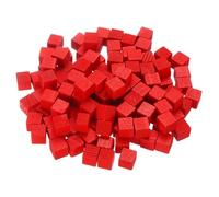 QUARKZMAN 300 Pezzi blocco Di Legno Per Artigianato, 1cm Cubo Di Legno Non Finito Blocco Quadrato Solido Per Progetti DIY Regali Personalizzati, Rosso