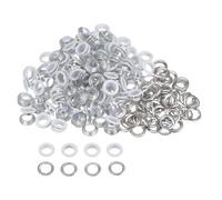 QUARKZMAN 300 Set Kit Occhielli in Metallo 10mm 2/5" Foro Occhielli per Teloni Piccolo Occhiello con Rondelle per Scarpe Vestiti Cintura Etichetta Borsa Tessuto Pelle Progetto, Bianco