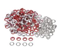 QUARKZMAN 300 Set Kit Occhielli in Metallo 10mm 2/5" Foro Occhielli per Teloni Piccolo Occhiello con Rondelle per Scarpe Vestiti Cintura Etichetta Borsa Tessuto Pelle Progetto, Rosso