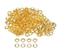 QUARKZMAN 300 Set Kit Occhielli in Metallo 10mm 2/5" Foro Occhielli per Teloni Piccolo Occhiello con Rondelle per Scarpe Vestiti Cintura Etichetta Borsa Tessuto Pelle Progetto, Tonalità Oro
