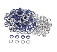 QUARKZMAN 300 Set Kit Occhielli in Metallo 10mm 2/5" Foro Occhielli per Teloni Piccolo Occhiello con Rondelle per Scarpe Vestiti Cintura Etichetta Borsa Tessuto Pelle Progetto, Blu Scuro