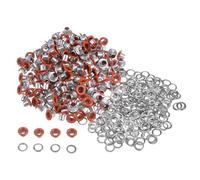 QUARKZMAN 300 Set Kit Occhielli in Metallo 3mm 1/8" Foro Occhielli per Teloni Piccolo Occhiello con Rondelle per Scarpe Vestiti Cintura Etichetta Borsa Tessuto Pelle Progetto, Arancia