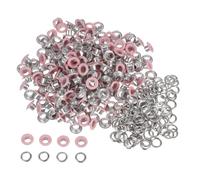 QUARKZMAN 300 Set Kit Occhielli in Metallo 5mm 1/5" Foro Occhielli per Teloni Piccolo Occhiello con Rondelle per Scarpe Vestiti Cintura Etichetta Borsa Tessuto Pelle Progetto, Rosa