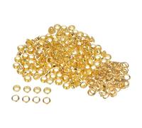 QUARKZMAN 300 Set Kit Occhielli in Metallo 6mm 1/4" Foro Occhielli per Teloni Occhiello con Rondelle per Scarpe Vestiti Cintura Etichetta Borsa Tessuto Pelle Progetto, Tonalità Dorata