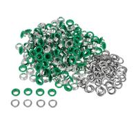 QUARKZMAN 300 Set Kit Occhielli in Metallo 6mm 1/4" Foro Occhielli per Teloni Piccolo Occhiello con Rondelle per Scarpe Vestiti Cintura Etichetta Borsa Tessuto Pelle Progetto, Verde