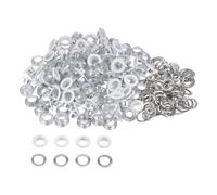 QUARKZMAN 300 Set Kit Occhielli in Metallo 8mm 3/10" Foro Occhielli per Teloni Piccolo Occhiello con Rondelle per Scarpe Vestiti Cintura Etichetta Borsa Tessuto Pelle Progetto, Bianco