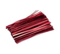 QUARKZMAN 300pz Cravatte in Carta Kraft, 6" Fascette per Sacchetti Riutilizzabili per Confezionare Torte da Forno, Caramelle, Caffè, Forniture per Bomboniere, Rosso