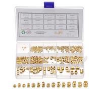 QUARKZMAN 300pz M2 M2.5 M3 M4 M5 M6 Inserti Filettati Metrici Ottone Set di Dadi Inserti Termici a Nido d'Ape, Kit di Assortimento Dadi Filettati in Ottone per Stampanti 3D