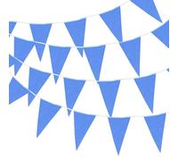 QUARKZMAN 30M/100ft Blu Bandiera Striscione Cordoncino Appeso con 60pz Bandiere Triangolari Bandierine per Giardino Esterno Matrimonio Festa Compleanno