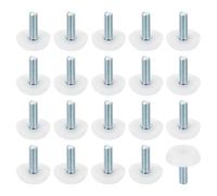 QUARKZMAN 30Pcs Piedini Regolabili Per Mobili Con Filettatura M6, 23x18mm Piedini Regolabili Per Tavoli, Piedini Avvitabili Per Mobili Per Gambe Di Sedie E Panche, Bianco