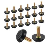 QUARKZMAN 30Pcs Piedini Regolabili Per Mobili Filettati M6, 23x19mm Piedini Livellatori Regolabili Per Tavoli, Piedini Avvitabili Per Livellare Sedie E Panchetti, Nero