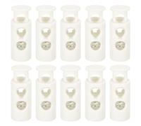 QUARKZMAN 30pz Cordoncino di Chiusura in Plastica Tappi a Levetta a Molla a Doppio Foro Arresto a Molla per Lacci Scarpe Zaino Coulisse, 4mm Bianco