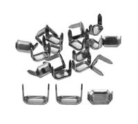 QUARKZMAN 30pz Graffette in Ottone per Pelle, 8x5mm Rivetti a Due Punte Artiglio, Ring a Cinghia Pelle Forma Rettangolare per Riparazione Connettore Pelle Custode Cintura, Nero Metallizzato