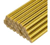 QUARKZMAN 30Pz Stick Colla a Caldo Dimensioni Standard per Pistola 11mm x 200mm Colla a Caldo Bastoncini Ricariche Piccoli e Molto Adesivi, Glitterato Oro
