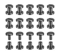 QUARKZMAN 30pz Viti Chicago in Ottone, 5x8mm Vite a Testa Piatta per Post di Legatura Chiodo Rivetti per Artigianato in Pelle Fai da Te Cintura Cinghia Nera