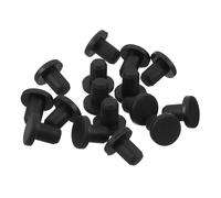 QUARKZMAN 32 Pezzi Tappo in Gomma Nero, 4,8mm Tappo Fori per 4,5mm/0,18" Foro, Copriforo Silicone Coperture per Provetta Laboratorio