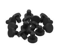 QUARKZMAN 32 Pezzi Tappo in Gomma Nero, 7mm Tappo Fori per 6,5-6,8mm/0,26-0,27" Foro, Copriforo Silicone Coperture per Provetta Laboratorio