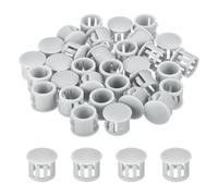 QUARKZMAN 32Pz Tappi Copriforo Grigia Chiara da 11mm (3/8"), Tappi per Fori in Plastica Copriforo Tappi Coprivite, Cappucci Terminali per Tubi di Bloccaggio, Mobili e Armadi