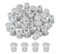 QUARKZMAN 32pz Tappi Copriforo Grigia Chiara da 6mm (1/4"), Tappi per Fori in Plastica Copriforo Tappi Coprivite, Cappucci Terminali per Tubi di Bloccaggio, Mobili e Armadi