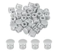 QUARKZMAN 32Pz Tappi Copriforo Grigia Chiara da 7mm (1/4"), Tappi per Fori in Plastica Copriforo Tappi Coprivite, Cappucci Terminali per Tubi di Bloccaggio, Mobili e Armadi