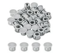 QUARKZMAN 32Pz Tappi Copriforo Grigia Chiara da 8mm (5/16"), Tappi per Fori in Plastica Copriforo Tappi Coprivite, Cappucci Terminali per Tubi di Bloccaggio, Mobili e Armadi