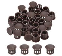 QUARKZMAN 32Pz Tappi Copriforo Marrone da 10mm (3/8"), Tappi per Fori in Plastica Copriforo Tappi Coprivite, Cappucci Terminali per Tubi di Bloccaggio, Mobili e Armadi