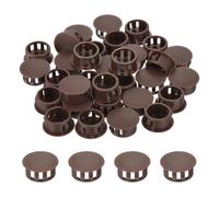 QUARKZMAN 32pz Tappi Copriforo Marrone da 17mm (11/16"), Tappi per Fori in Plastica Copriforo Tappi Coprivite, Cappucci Terminali per Tubi di Bloccaggio, Mobili e Armadi