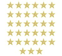 QUARKZMAN 33 Pc Toppe A Stella 5 Stelle Da Cucire, Toppe Ricamate In Oro Applique Decorazioni 1.1 Pollici Di Riparazione Per DIY Abbigliamento Artigianato Zaino Vestiti Regalo