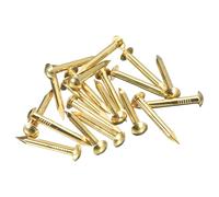 QUARKZMAN 35Pz Chiodi in Ottone 2.8x25mm(DxL) Chiodi per Quadri Muro Testa Rotonda Piccoli in Ottone Hardware per Progetti Fai da Te in Legno Scatole Decorative Casa, Tonalità Ottone
