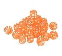 QUARKZMAN 36Pcs Dadi Acrilici A 6 Facce, 16mm/0.63" Dadi D6 Colorati Traslucidi Con Angoli Arrotondati Per Feste A Tema Giochi Da Tavolo, Arancione
