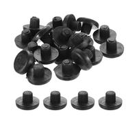 QUARKZMAN 36pz Paraspigoli per Piano Tavolo Vetro con Gambo, 10mm/0,39" Paraspigoli Gomma Nera Distanziatori Antiscivolo Anti Collisione Spaziatori per Armadi Mobili (per Foro 3/8")