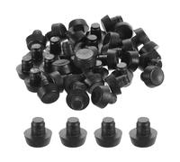 QUARKZMAN 36pz Paraspigoli per Piano Tavolo Vetro con Gambo, 6mm/0,24" Paraspigoli Gomma Nera Distanziatori Antiscivolo Anti Collisione Spaziatori per Armadi Mobili (per Fori 1/4")