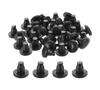 QUARKZMAN 36pz Paraspigoli per Piano Tavolo Vetro con Gambo, 7mm/0,28" Paraspigoli Gomma Nera Distanziatori Antiscivolo Anti Collisione Spaziatori per Armadi Mobili (per Foro 1/4")