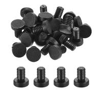 QUARKZMAN 36pz Paraspigoli per Piano Tavolo Vetro con Gambo, 8mm/0,31" Paraspigoli Gomma Nera Distanziatori Antiscivolo Anti Collisione Spaziatori per Armadi Mobili (per Foro 1/3")