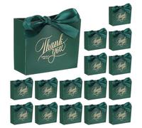 QUARKZMAN 36Pz Sacchetti Regalo Ringraziamento con Nastri Verde Scuro Sacchetti Regalo 10x5x10cm per Laurea Affari Shopping Matrimonio Feste, Verde